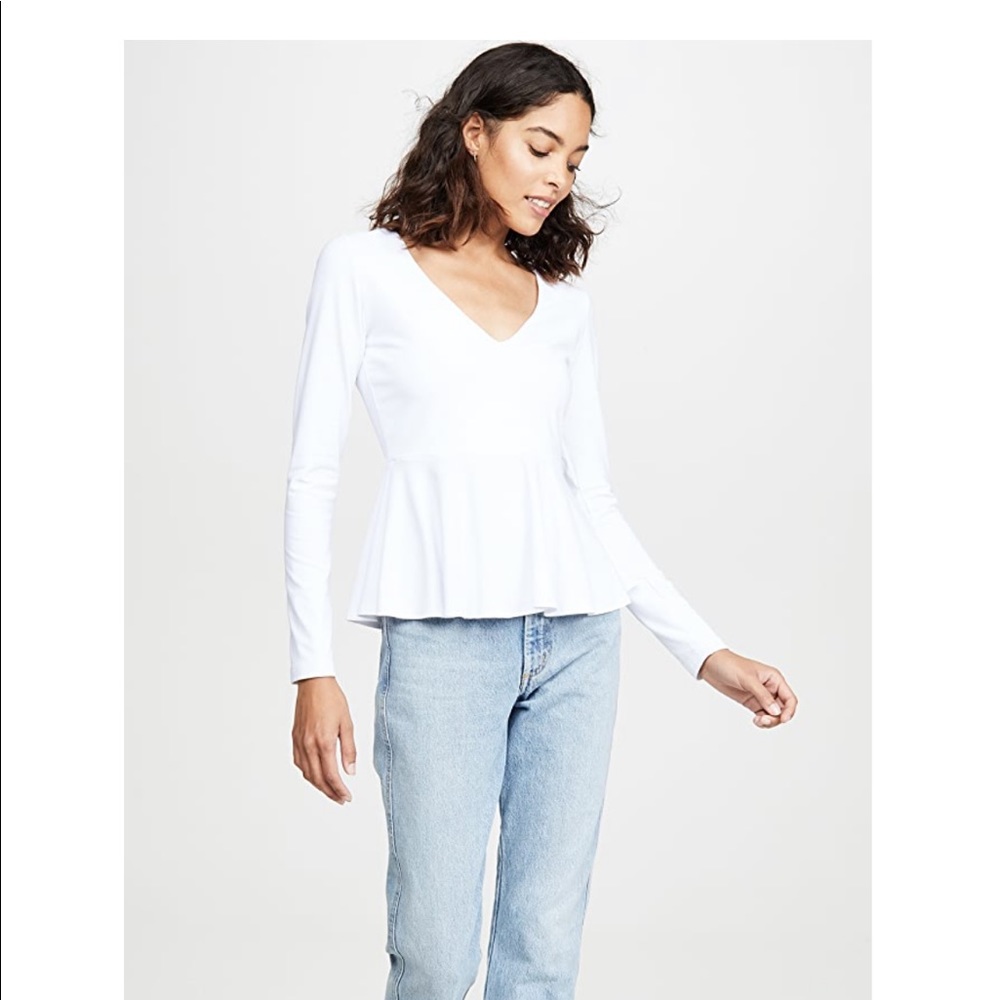 Susana Monaco white peplum top size S